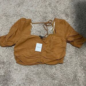 NWT- Forever21- XL. Linen Blend Crop Top